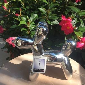 Ceramic shiny silver NWT balloon dog money box🐕
